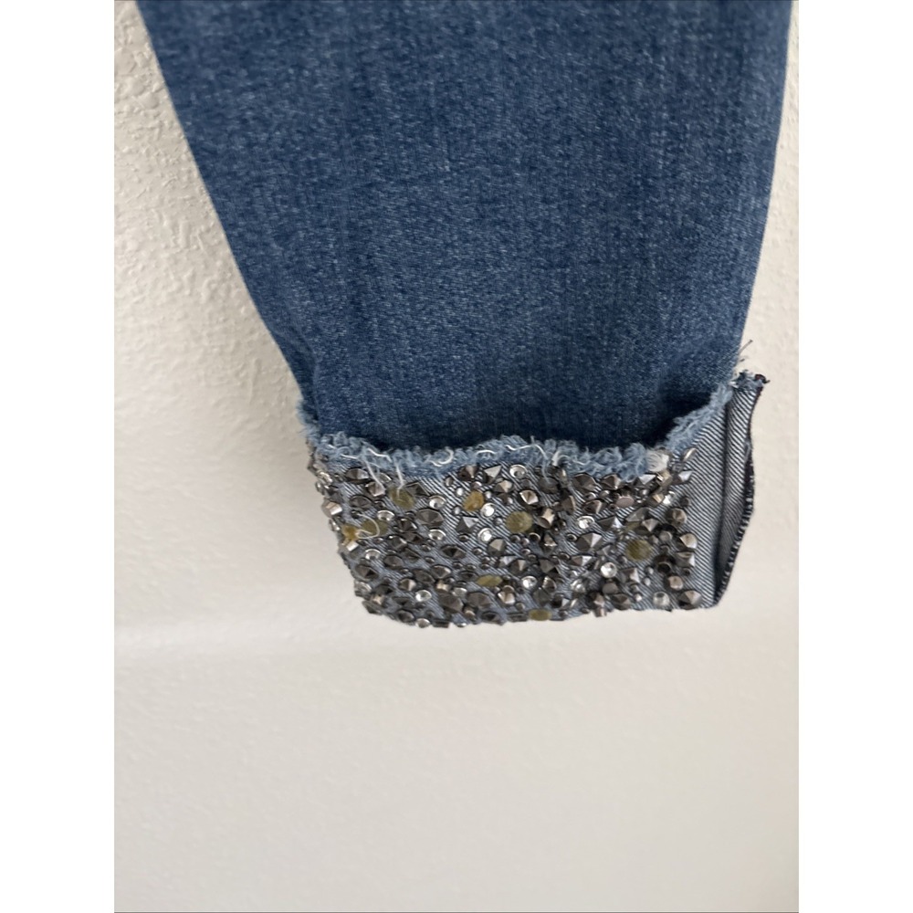 A.O.L.A by alice + olivia You Look Amazing Blue Jeans Sequin‎ Studded Cuff 24 - Picture 8 of 16